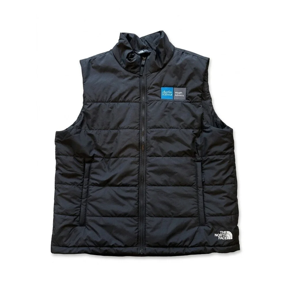 The North Face Vest Mens Black Sz XL(T) Sleeveless Nylon Puffer Charles Outdoor